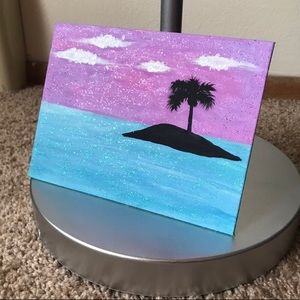 Caribbean Glitter Acrylic Painting